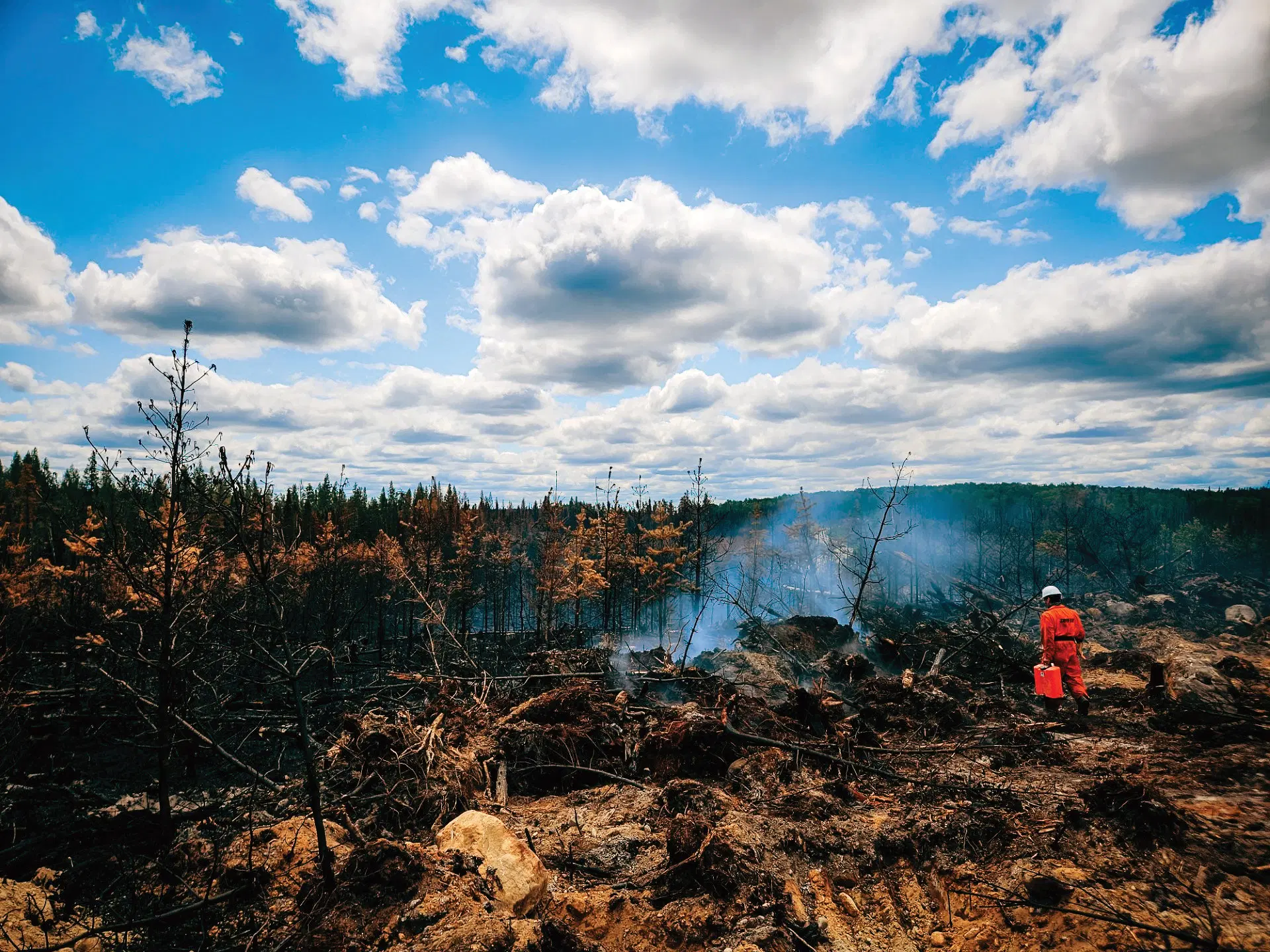 Quebec: Firefighters from France battle a blaze in northern Quebec this June. In 2060, as fires grow larger and hotter, theyâll become increasingly difficult to contain, and record-breaking years like 2023 will become more common. 