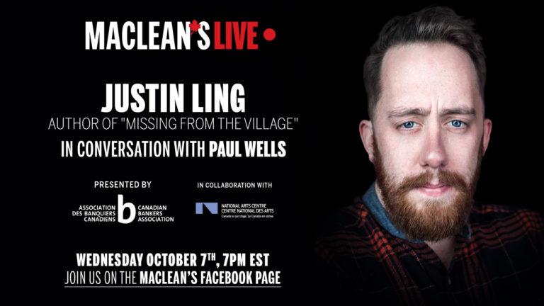 Justin Ling in conversation with Paul Wells for Maclean's LIve