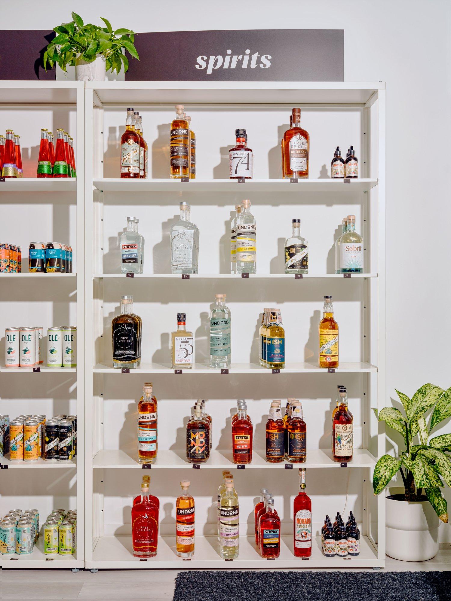 TOP SHELF: Bevvy's, a booze-free bottle shop, opened earlier this year in Toronto's Kensington Market neighbourhood. The shop's shelves are stocked with non-alcoholic options of all sorts: fancy sparkling waters, adaptogen-infused drinks, non-alcoholic wines and more.
