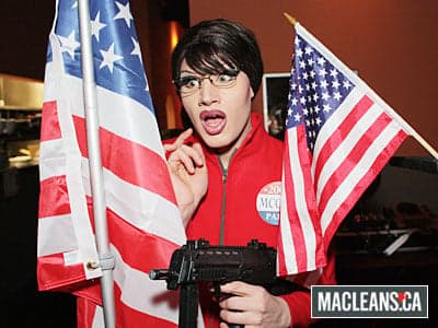 Jack Layton, Olivia Chow and “Sarah Palin” in a bikini