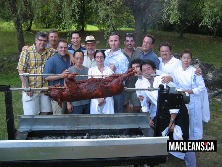 A white honour guard for NAC chef Kurt Waldele