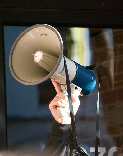 Break out the bullhorn