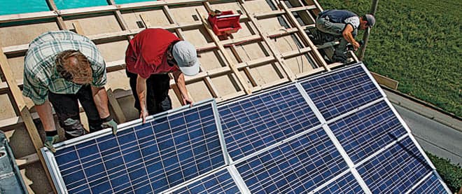 Solar panels, roofs, green energy