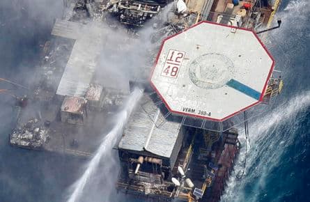 Oil spill seen after Gulf oil rig explosion