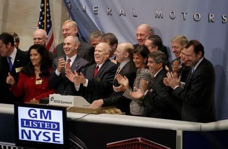 GM back on the stock market