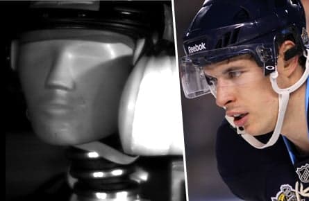 Hit to the head: a similar one to Sidney Crosby's (reconstruction)