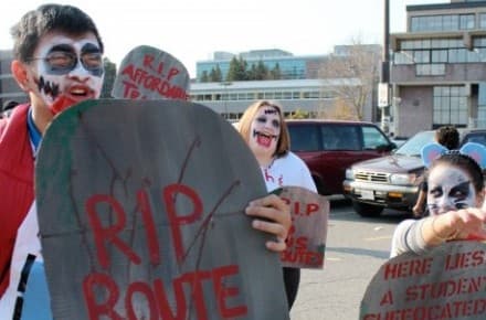 Students declare "death of affordable transit"