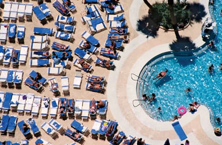 The pool chair stakeout
