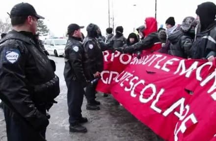 Video appears to show Montreal police attacking protesters