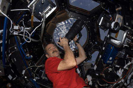 Chris Hadfield talks from space with school kids