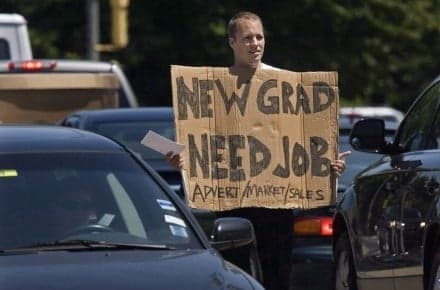 He begged for a job with a cardboard sign