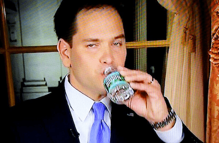 Noted on Twitter: Obama earns standing O, Marco Rubio needs H2O