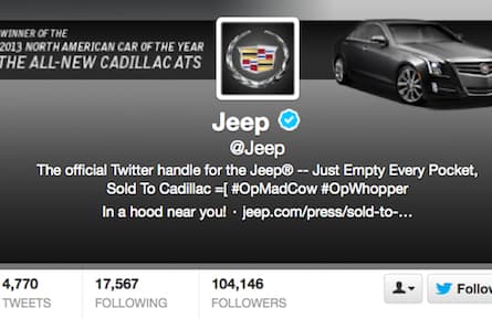 Jeep the latest target of Twitter hacking