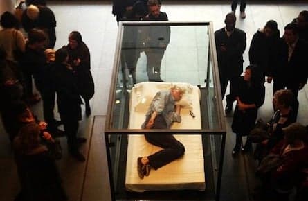 Tilda Swinton goes on display in the name of performance art