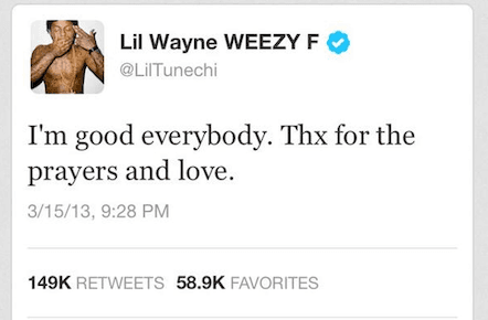 Noted on Twitter: Lil Wayne's life and (not really) near-death experience