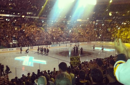 Anthem at Bruins game inspires tears and cheers