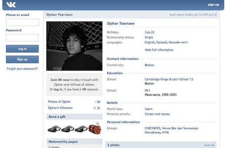 The social media trail of the Tsarnaevs