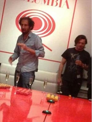 Daft Punk pictured without their helmets on