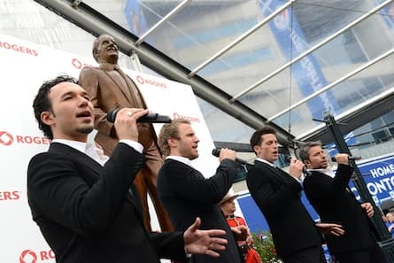 Ted Rogers honoured with statue at Rogers Centre