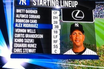 Alex Rodriguez #suspended, suits up for Yankees