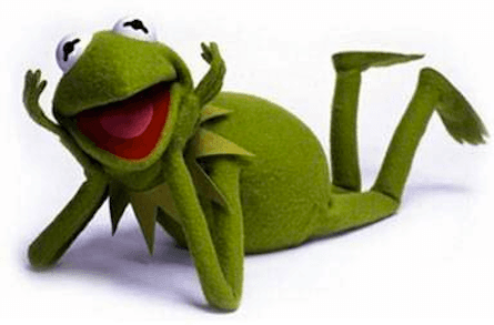 The overgrown child behind Kermit the frog