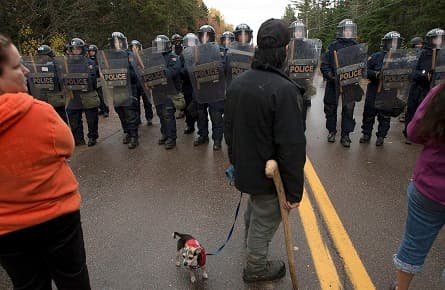N.B. anti-shale protest turns fiery