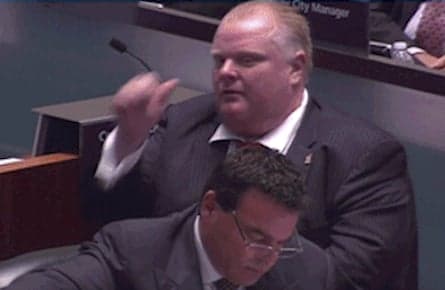 Animated GIF shows Rob Ford mocking councillor for drunk driving