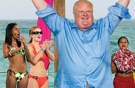 In the fall of 2014, a pumped-up Rob Ford makes a speech