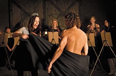 The latest in party planning: Nude males and easels