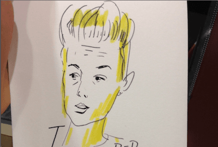 We sent a sketch artist to cover the Justin Bieber circus