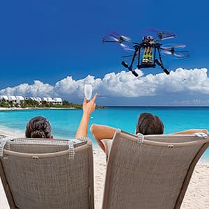 Drones drop champagne from heaven