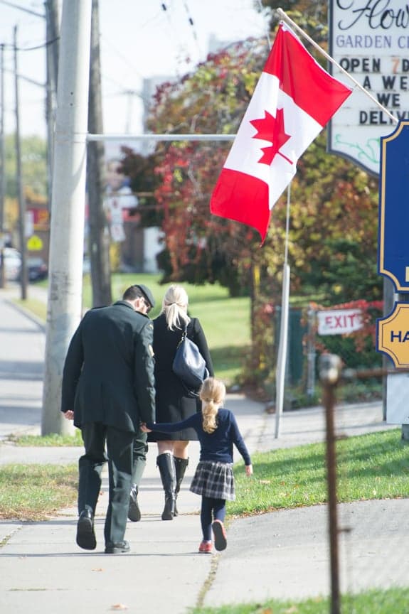 Lining up to say goodbye to Cpl. Nathan Cirillo