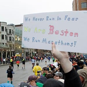 At the Boston Marathon: 'Raising a middle finger to those brothers'