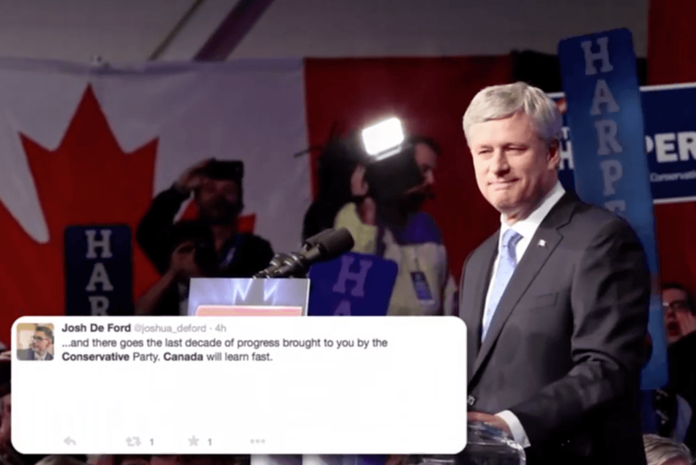 60 seconds at the end of the Harper campaign