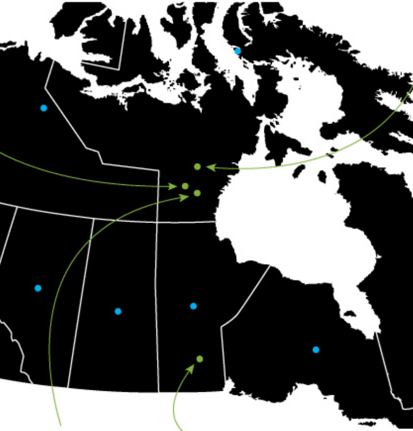 How do you find the centre of Canada?
