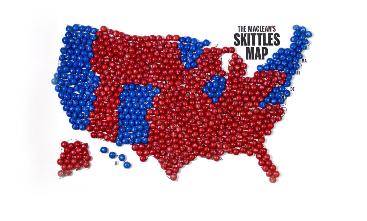 The Maclean's Skittles Map, in 30 seconds: How Trump won America