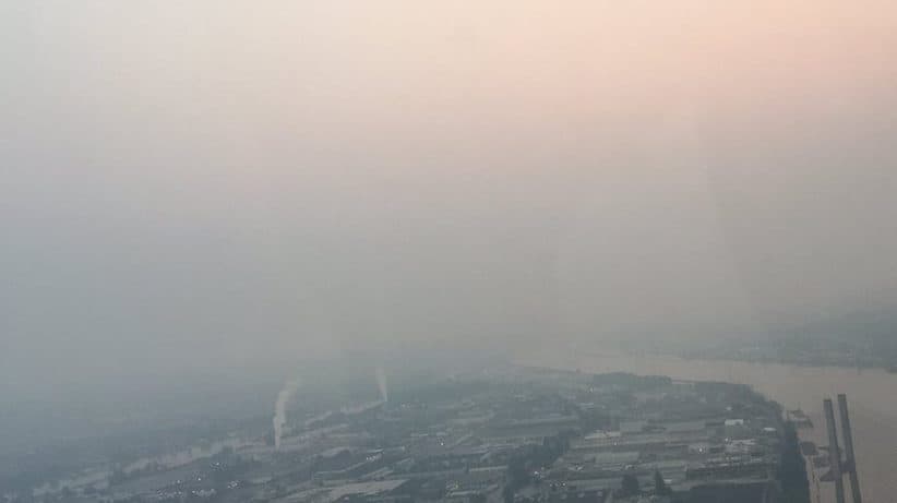 Satellite images show smoke from the B.C. fires hanging over Vancouver