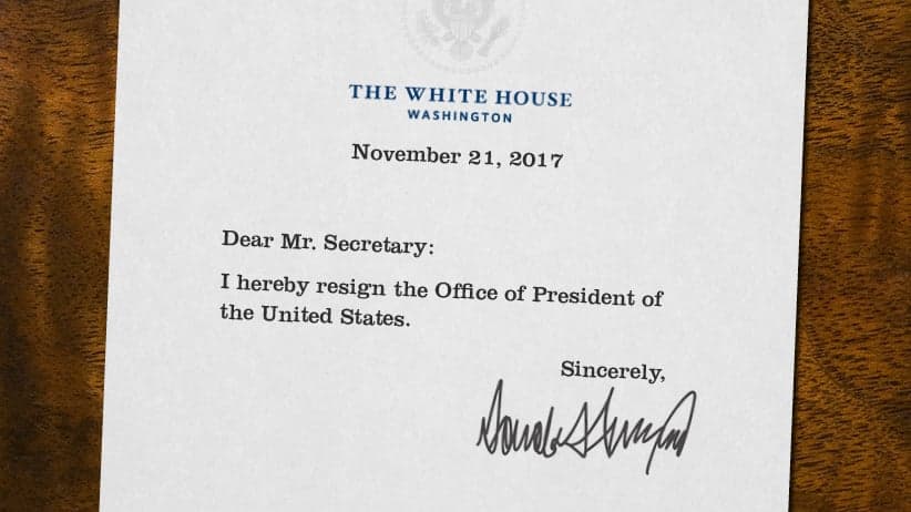 What happens if Donald Trump quits?