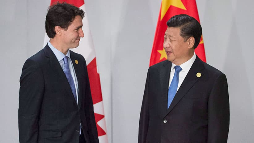 Justin Trudeau and Xi Jinping