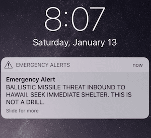 In Hawaii, a false-alarm missile alert is a shocking glimpse of reality