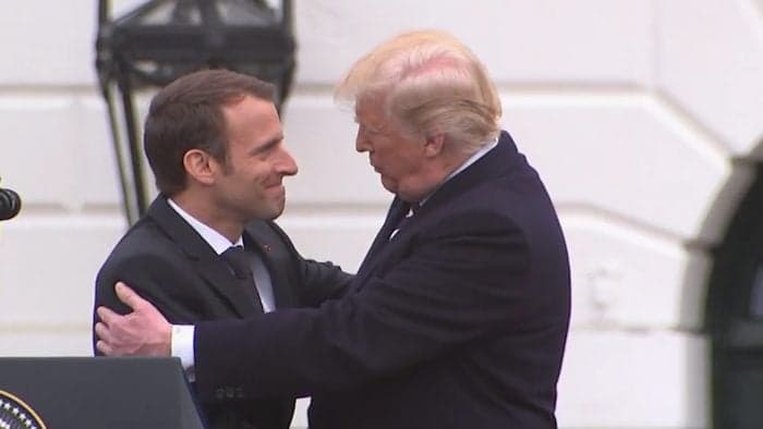Trump and Macron’s awkward displays of affection
