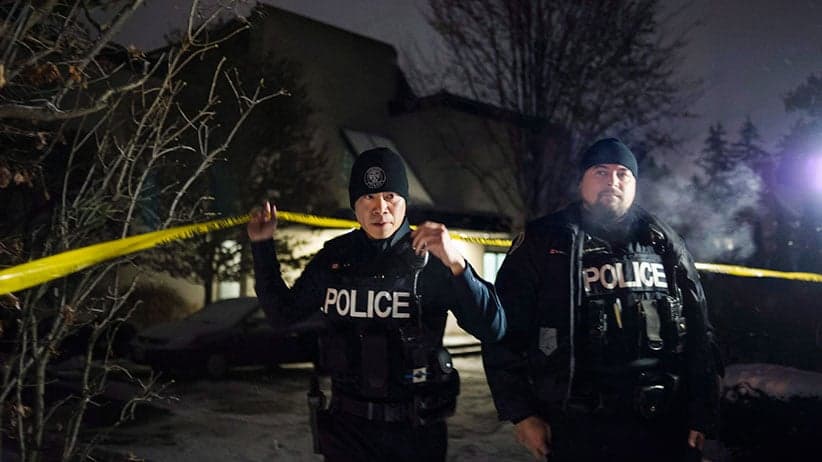 Police at the home of Barry and Honey Sherman