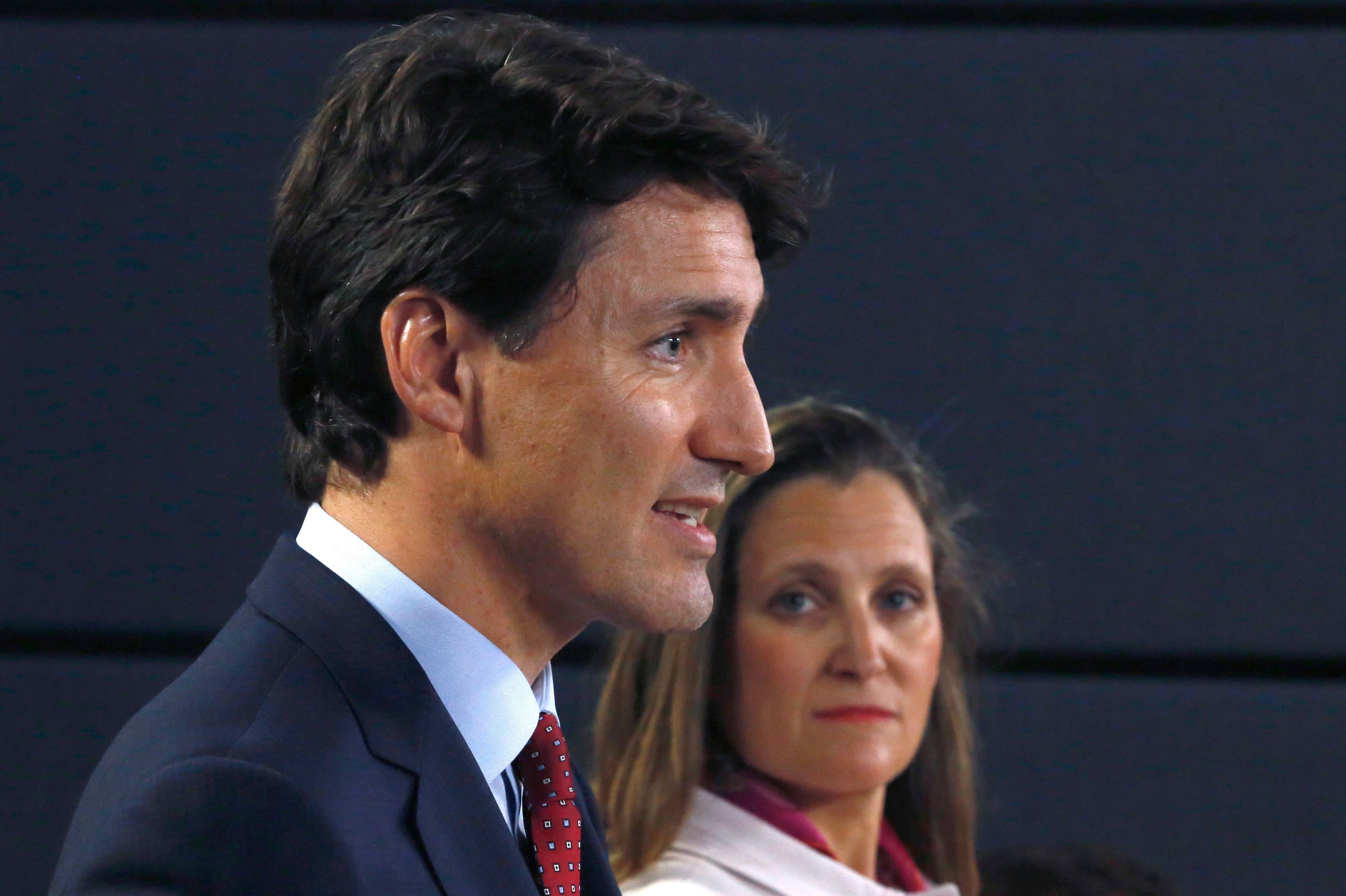 Justin Trudeau and Chrystia Freeland respond to Donald Trump's tariffs: Full video