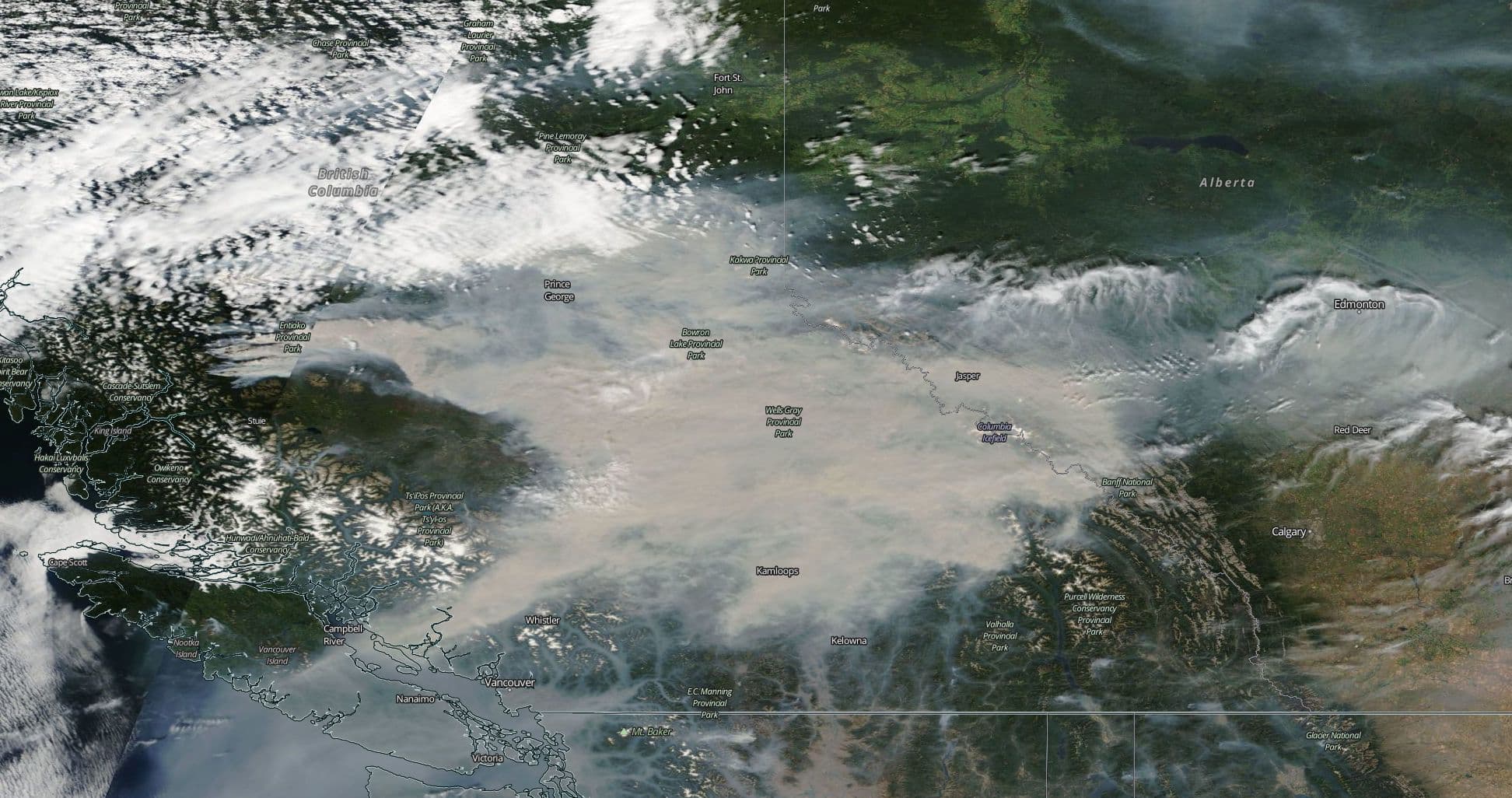This is what afternoon darkness looks like in the smoke-filled heart of B.C.
