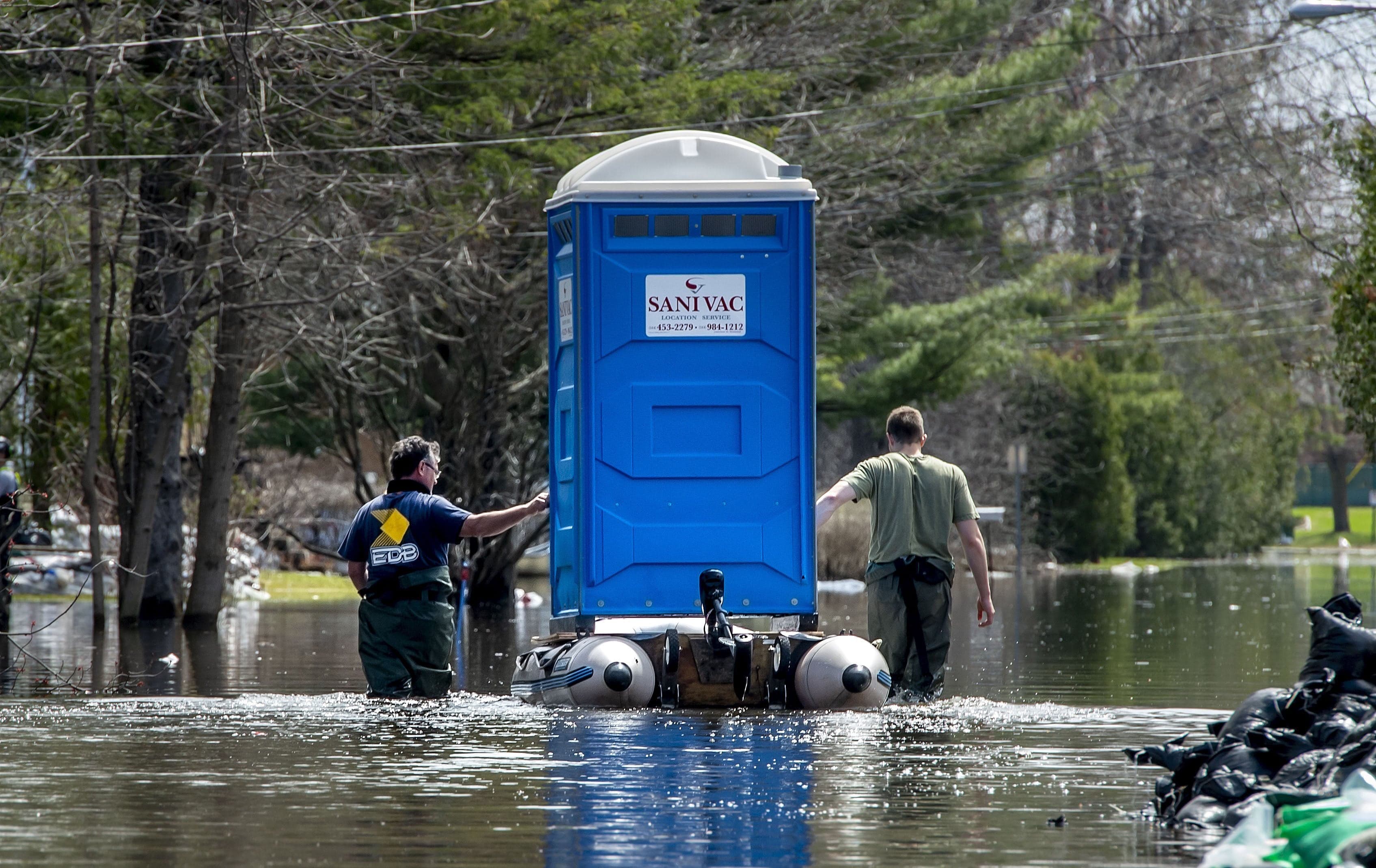 An unintended symbol of urgency in flooded Montreal