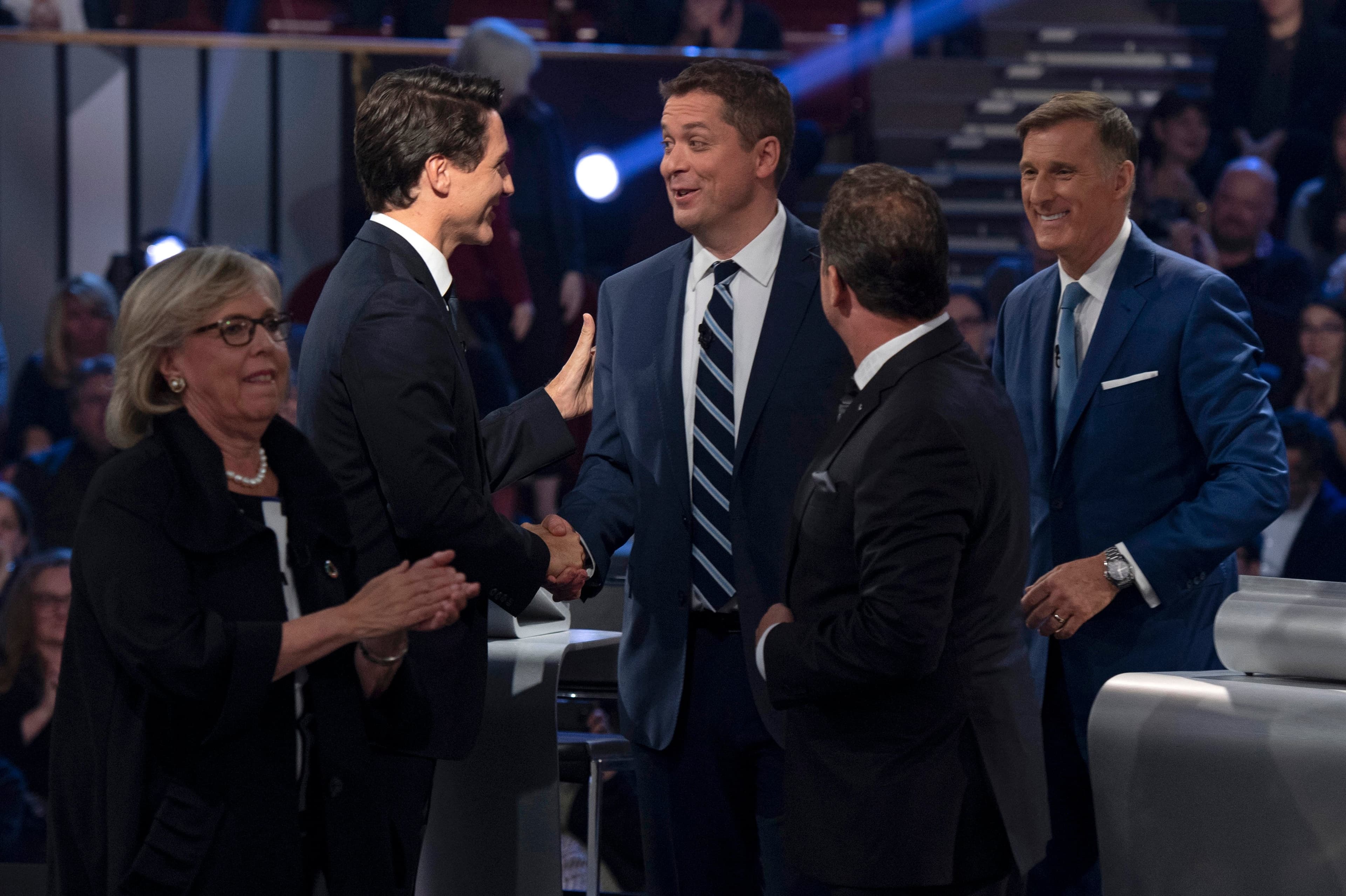 Trudeau's post-debate handshake with Scheer tells its own story