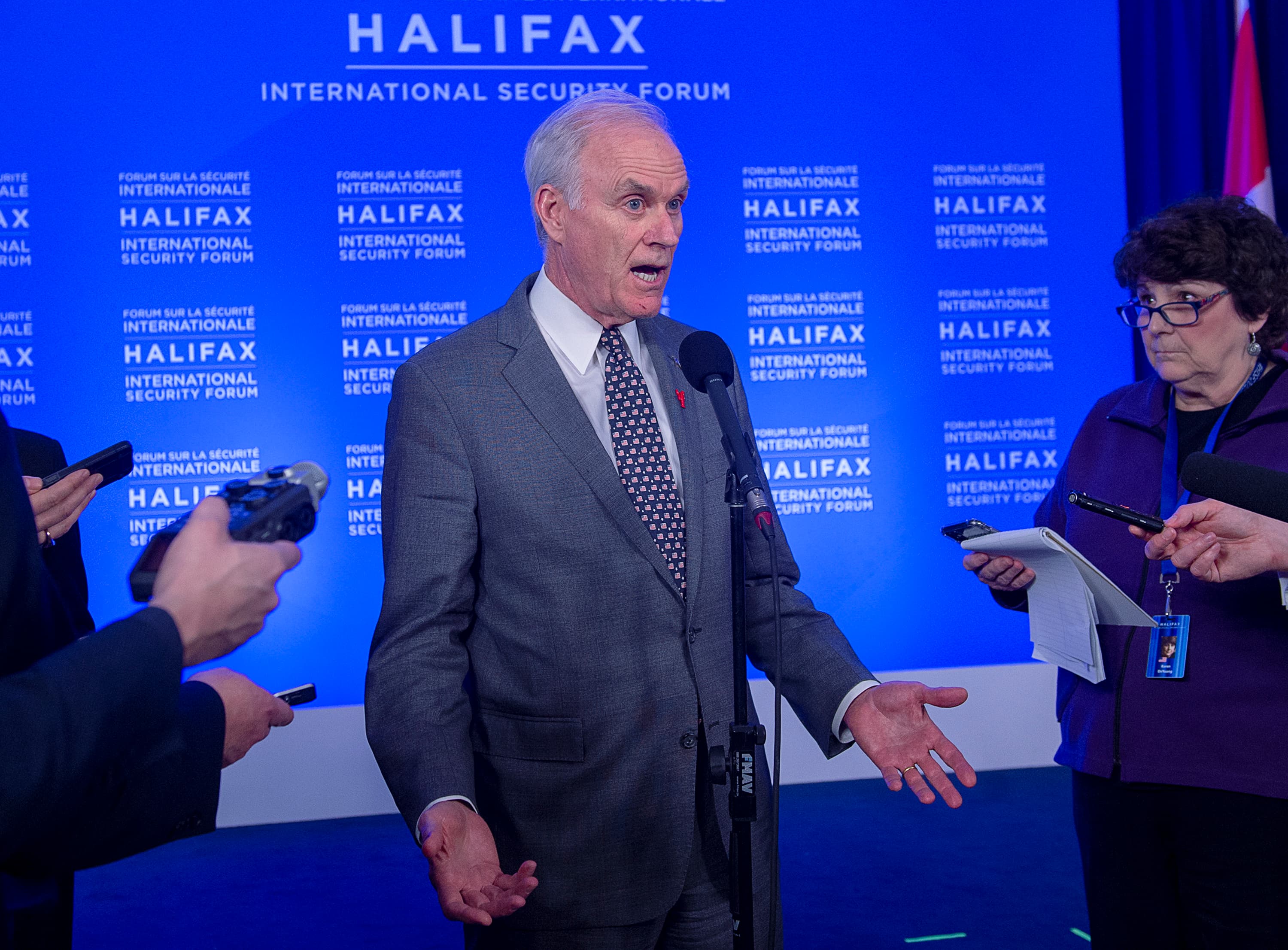 At the global security gathering in Halifax: Up the down escalator