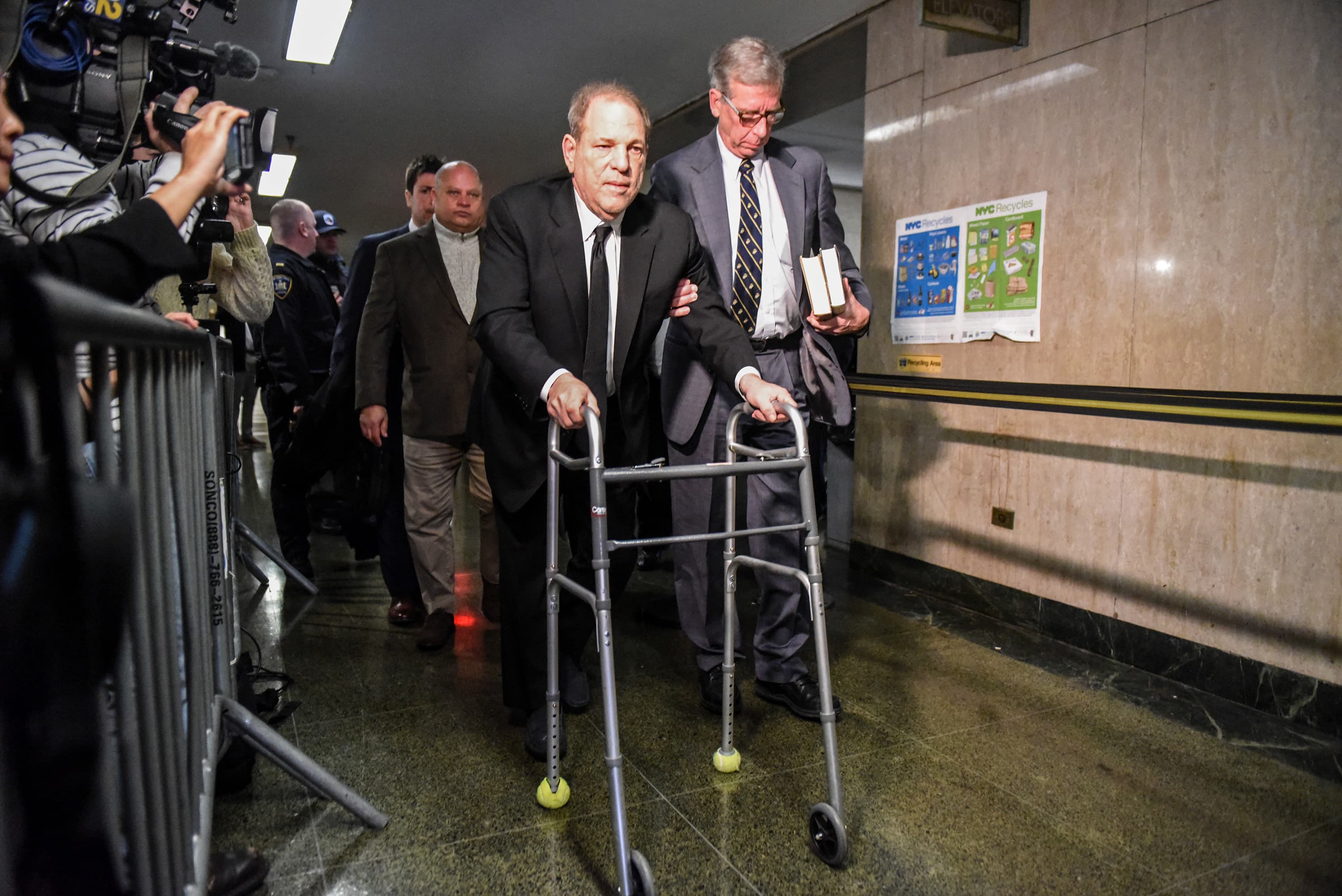 What's the deal with Harvey Weinstein's walker?