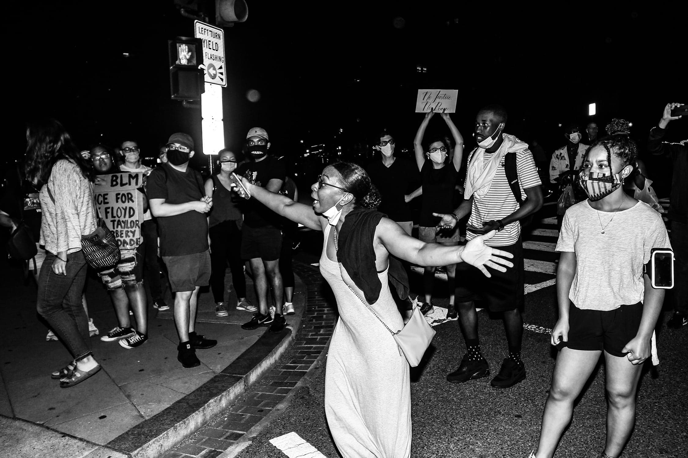 Marchers in Washington express their anger and outrage over George Floyd’s death to police (Dee Dwyer)