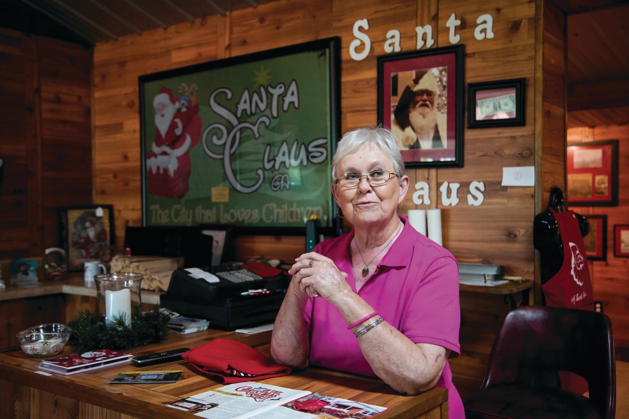 Grisham at the Santa Claus gift shop in Georgia (Photograph by Nicole Craine)